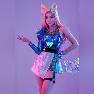 League of Legends LOL Girls New Skin Ahri K/DA ALL OUT Idol Gradient Mixed Royal